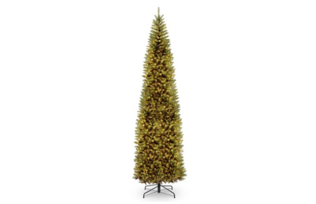 Pre-Lit Slim Christmas Tree, Green, Kingwood Fir, (Amazon)